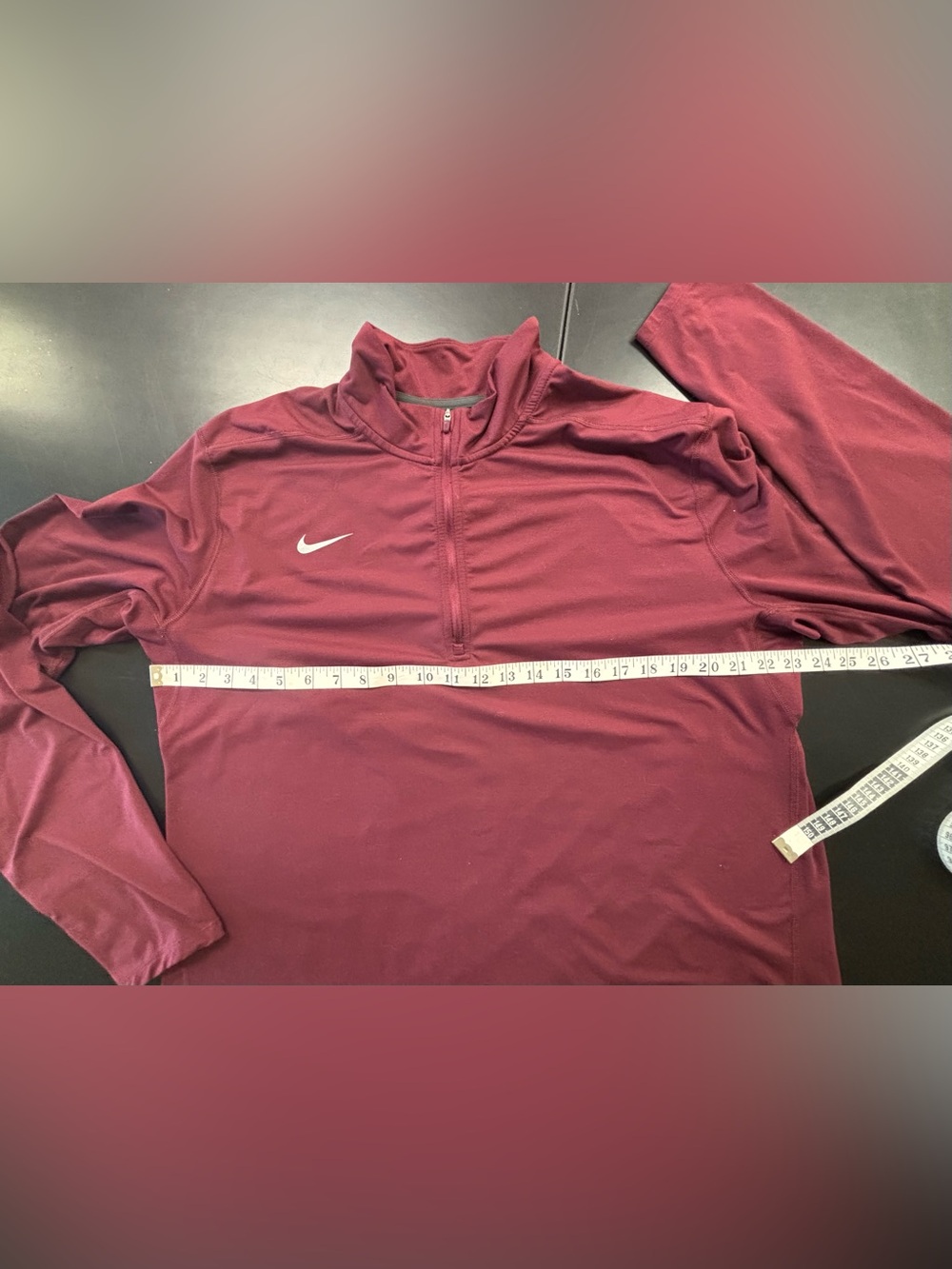 Nike Men's Maroon Quarter-Zip Performance Pullover - Picture 4 of 6